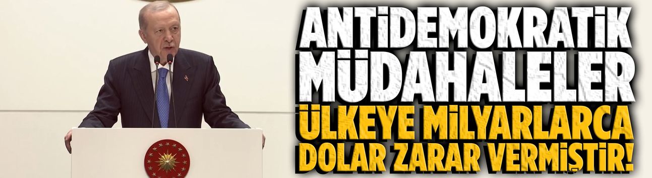 Erdoğan: Antidemokratik müdahaleler bu ülkeye milyarlarca dolar zarar vermiş!
