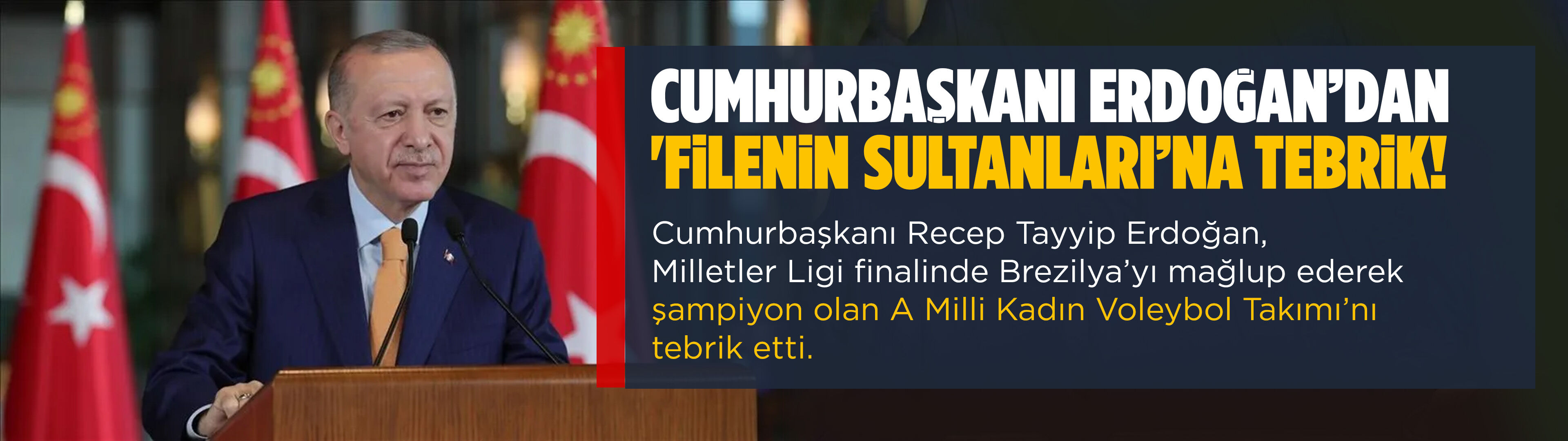 Cumhurbaşkanı Erdoğan’dan 'Filenin Sultanları’na tebrik