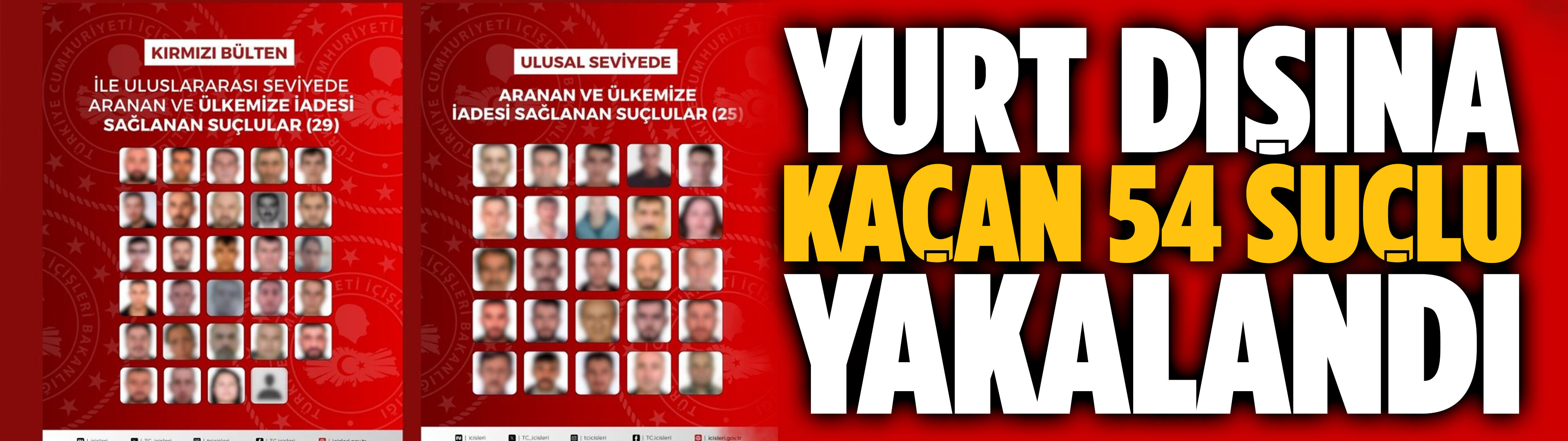 Yurt dışına kaçan 54 suçlu yakalandı