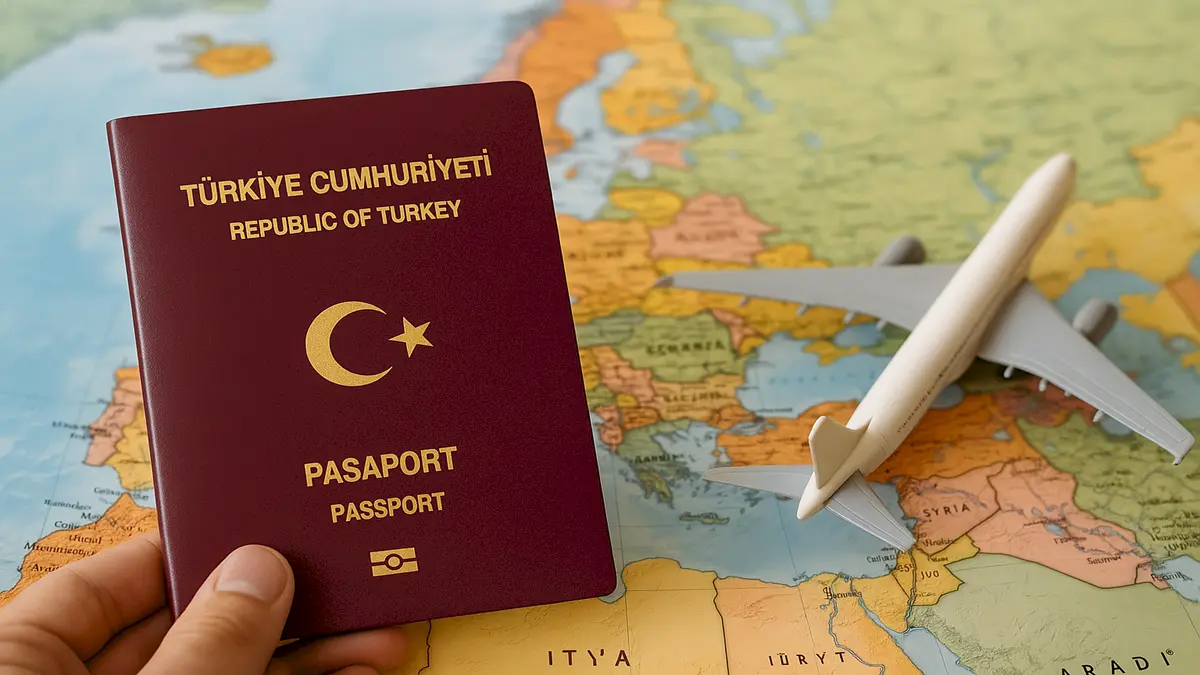 Dunya Haritasi Uzerinde Tc Pasaportu Maket Ucak Gorunumu 67355