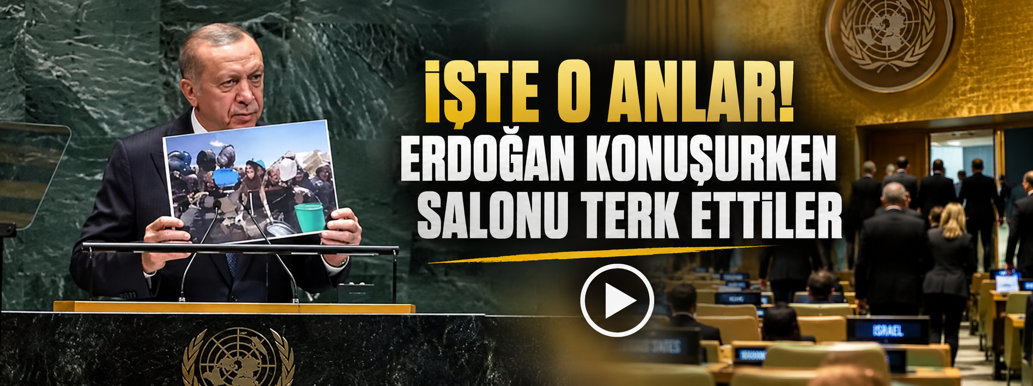 İsrail heyeti Erdoğan konuşurken salonu terk etti