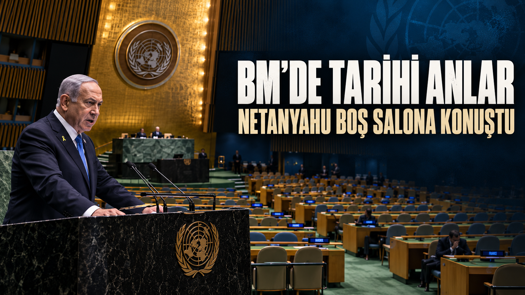 Netanyahu BM Genel Kurulu’nda protesto edildi: Çok sayıda temsilci salonu terk etti