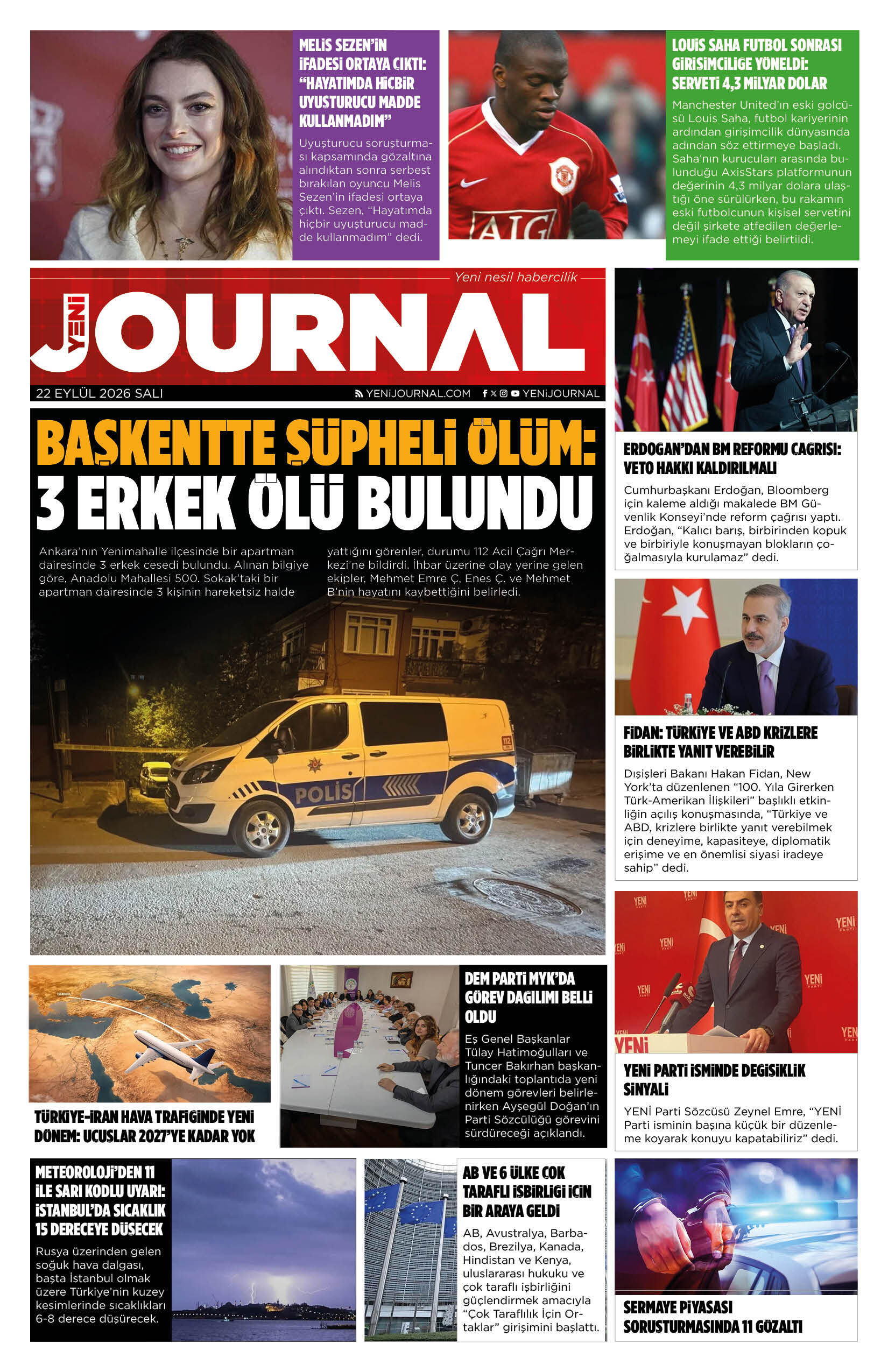 Yeni Journal Egazetesi 20260922