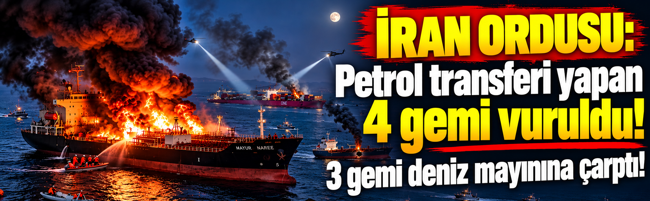 İran ordusu: Petrol transferi yapan 4 gemi vuruldu!
